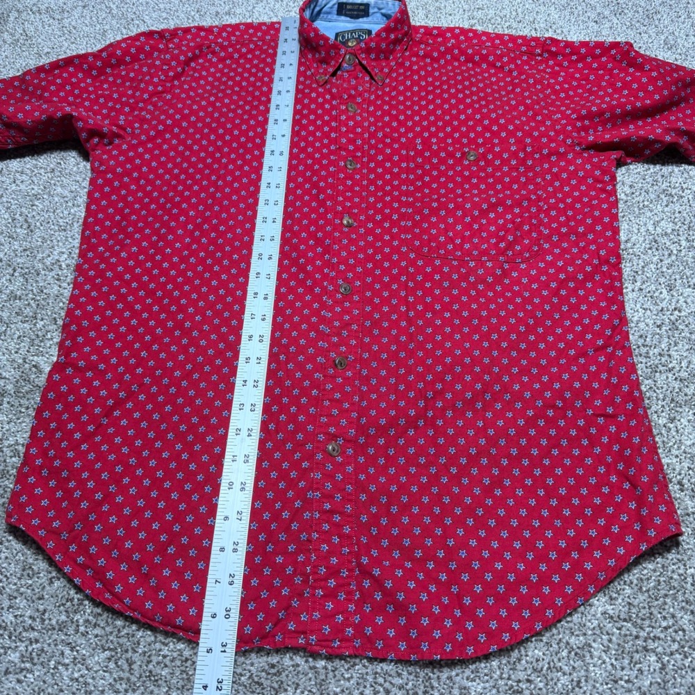 Chaps Ralph Lauren Long Sleeve Button Down Star Print Red Blue Men M VTG Western - Picture 9 of 9